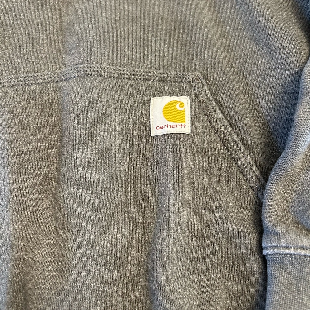 Carhartt Men's Pullover Hoodie Sweatshirt Size Small, Gray, Loose Fit - Picture 2 of 5